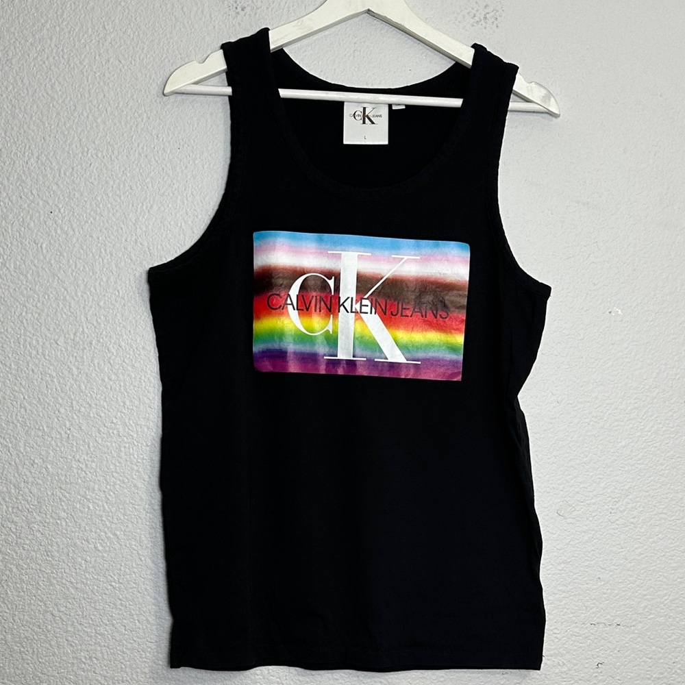 Calvin Klein Jeans Pride Logo Black Sleeveless Tank‎ Top Men’s Large
